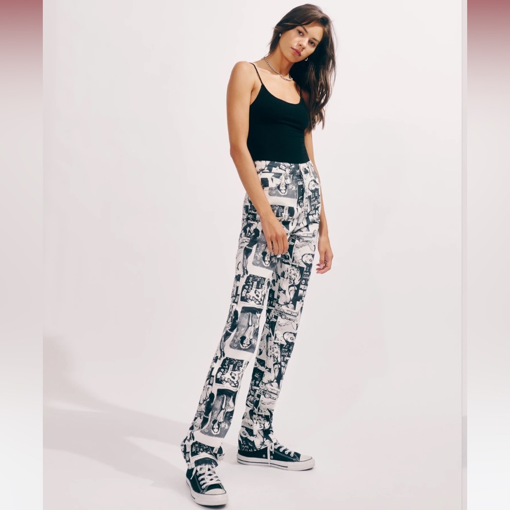 Reformation - Cynthia High Rise Straight Long Jeans